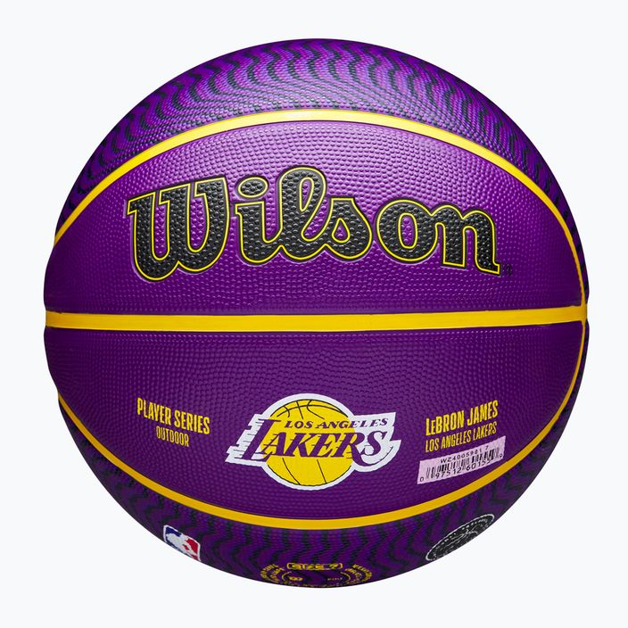 Piłka do koszykówki Wilson NBA Player Icon Outdoor Lebron violet rozmiar 7 6