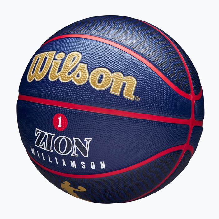 Piłka do koszykówki Wilson NBA Player Icon Outdoor Zion navy blue rozmiar 7 3