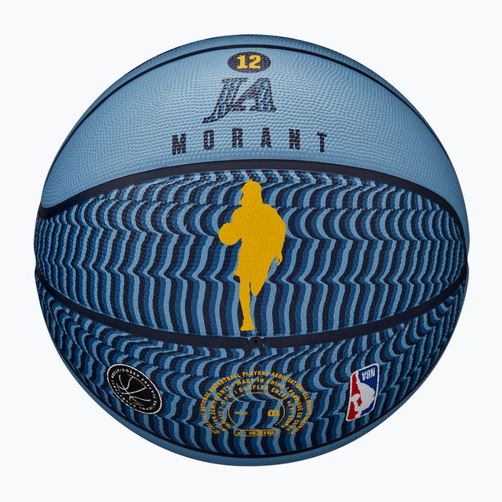 Piłka do koszykówki Wilson NBA Player Icon Outdoor Morant blue rozmiar 7 6