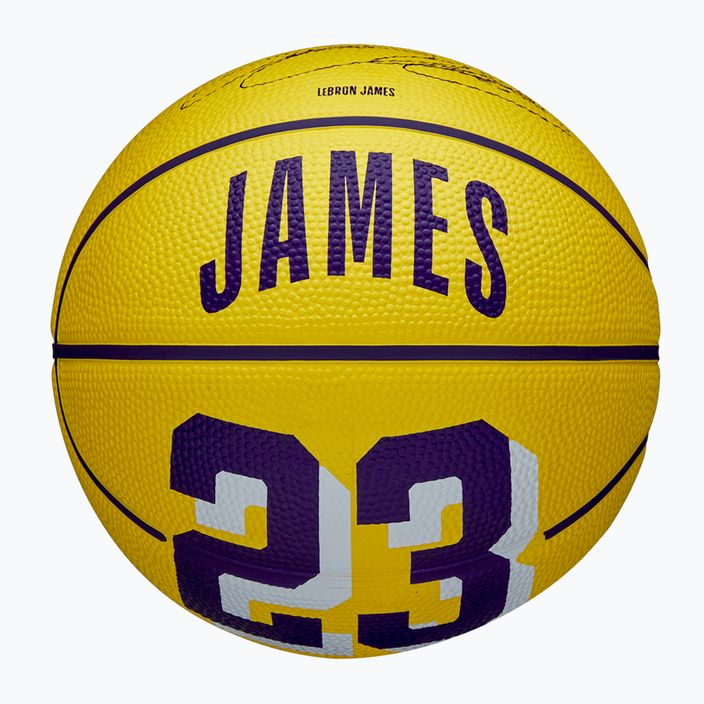 Piłka do koszykówki dziecięca Wilson NBA Player Icon Mini Lebron yellow rozmiar 3