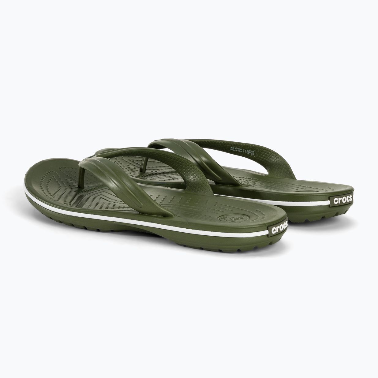 Japonki Crocs Crocband Flip army green/white 3