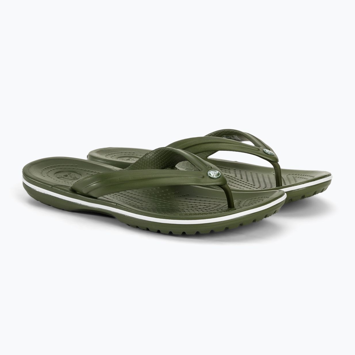 Japonki Crocs Crocband Flip army green/white 4