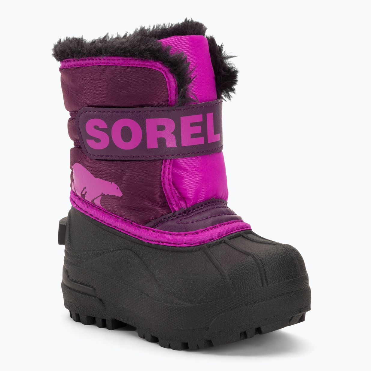 Śniegowce dziecięce Sorel Snow Commander purple dahlia/groovy pink