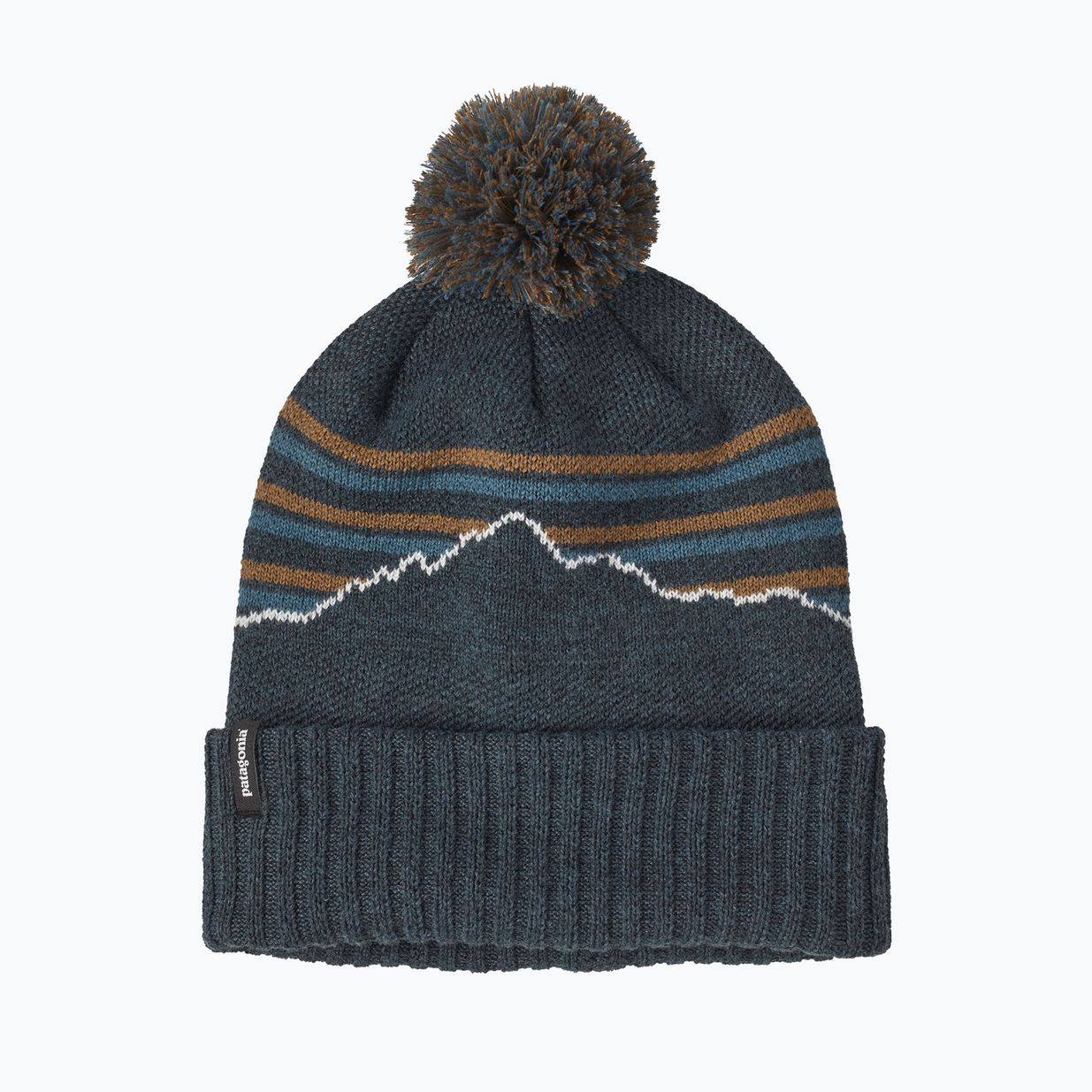 Czapka zimowa Patagonia Powder Town Beanie fitz roy stripe knit/smolder blue