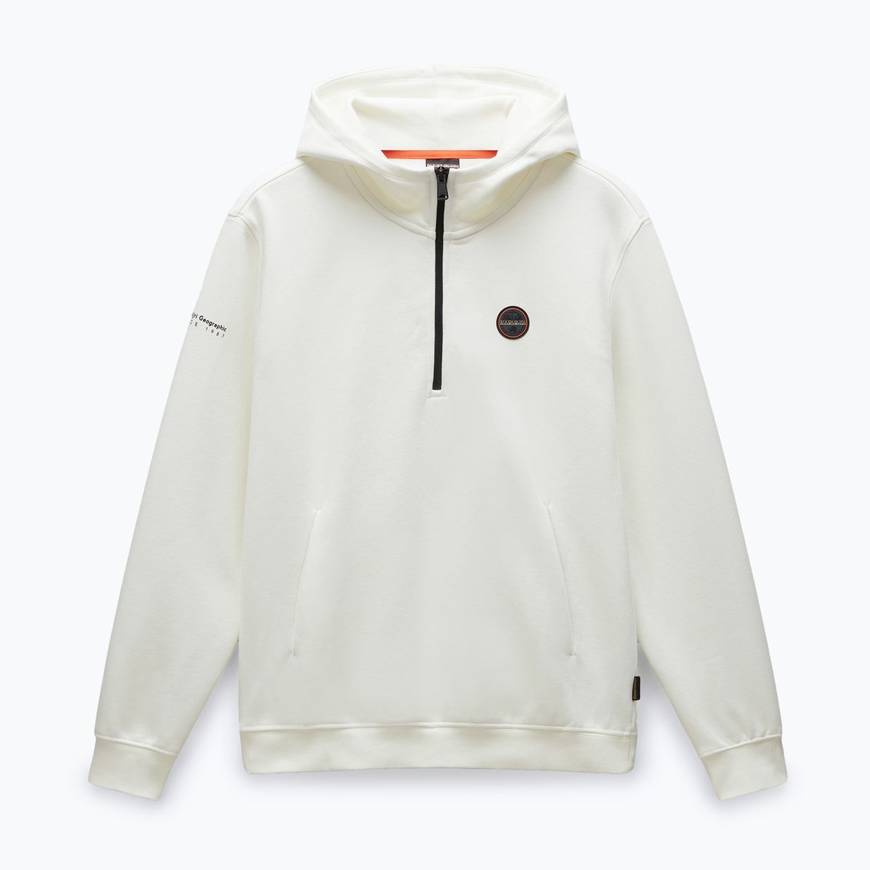 Bluza męska Napapijri B-Badge Half Zip Hooded white heron 5