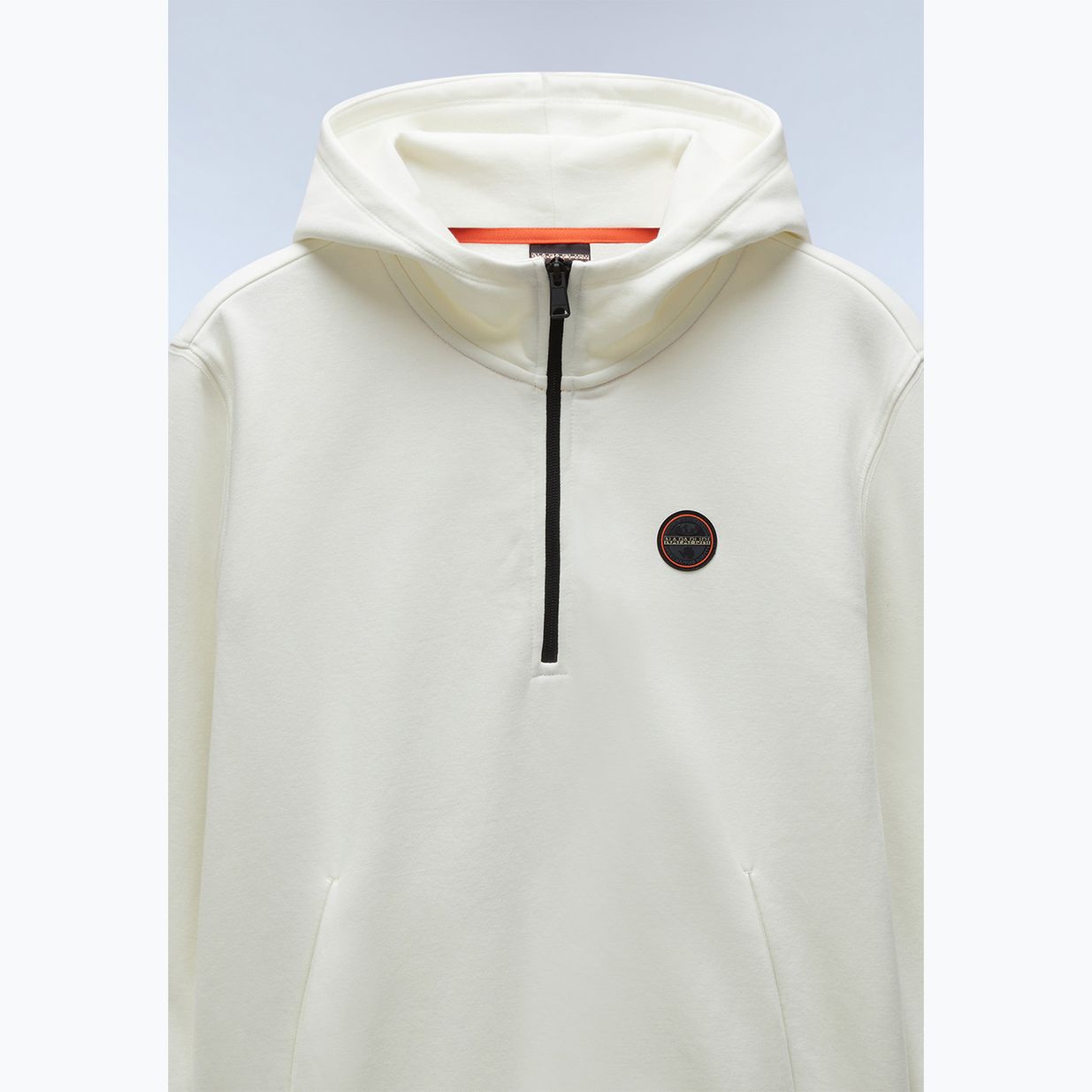 Bluza męska Napapijri B-Badge Half Zip Hooded white heron 7