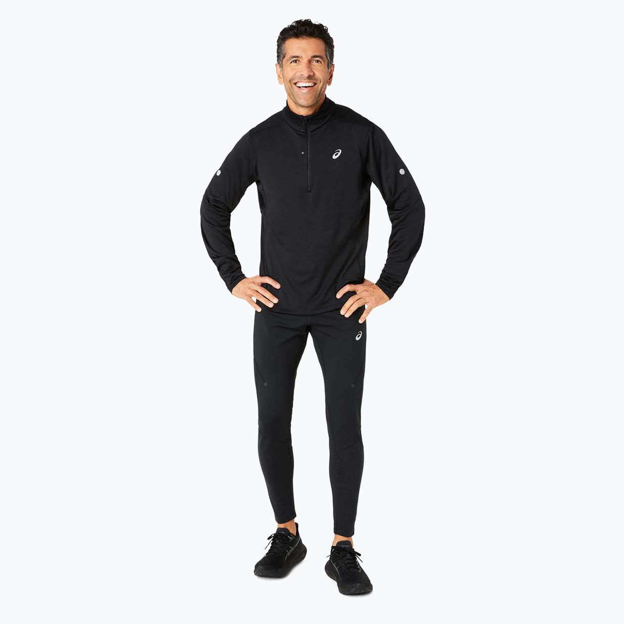 Bluza do biegania męska ASICS Road Winter 1/2 Zip Mid Layer performance black 2