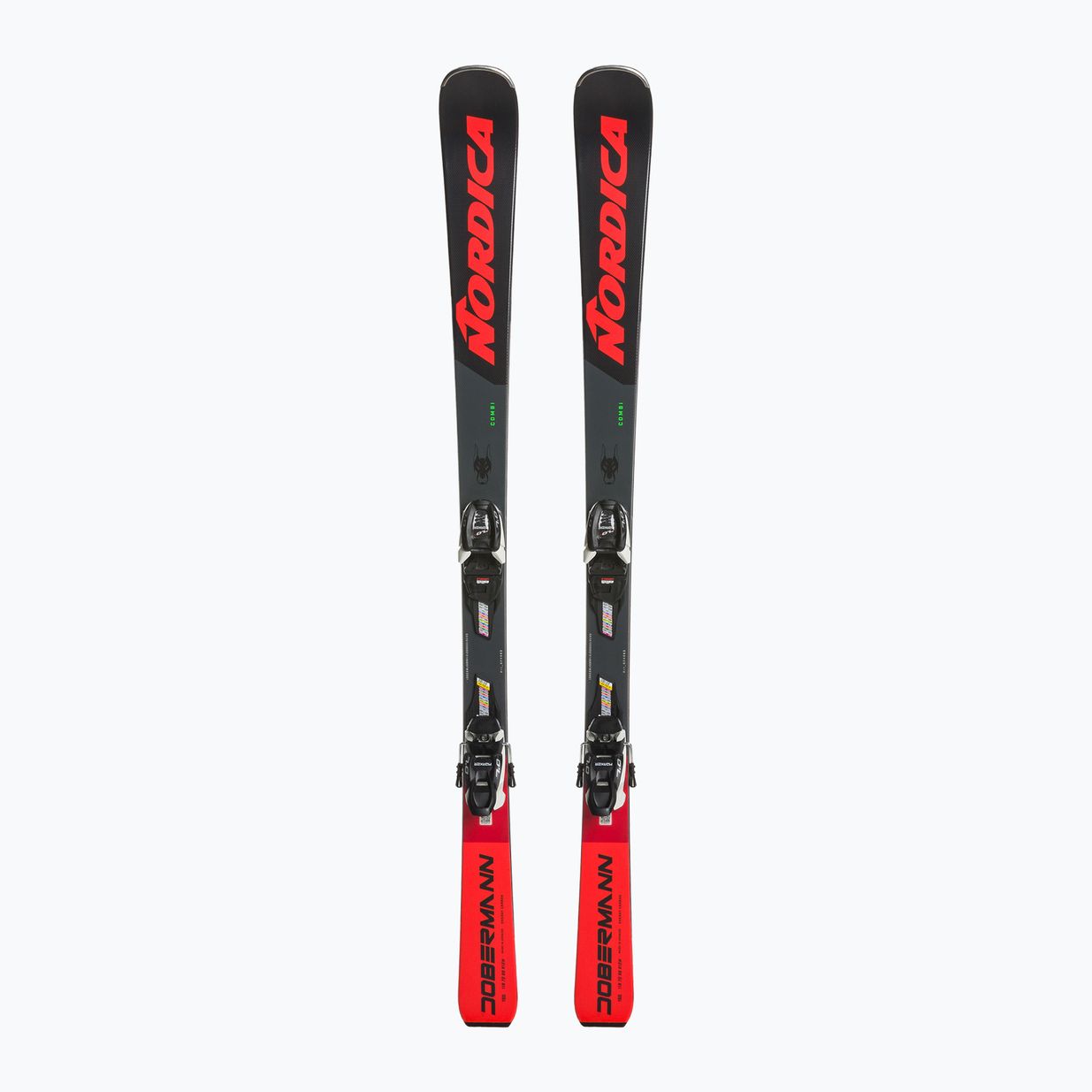 Narty zjazdowe dziecięce Nordica Doberman Combi Pro S + wiązania J7.0 FDT black/red