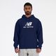 Bluza męska New Balance Stacked Logo French Terry Hoodie navy