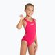 Strój pływacki jednoczęściowy dziecięcy arena Team Swim Tech Solid freak rose/soft green 5