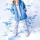 Spodnie snowboardowe damskie ROXY Chloe Kim azure blue clouds 12