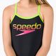 Strój pływacki jednoczęściowy dziecięcy Speedo Boom Logo Thinstrap Muscleback black/atomic lime 4