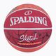Piłka do koszykówki Spalding Sketch Dribble czerwona/biała rozmiar 7 4