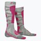 Skarpety narciarskie damskie X-Socks Ski Silk Merino 4.0 grey melange/pink 4