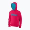 Bluza tenisowa dziecięca Wilson Script Cotton Po Hoody Jr love potion/scuba blue 5