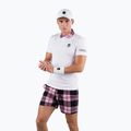 Koszulka polo tenisowa męska HYDROGEN Tartan Zipped Tech Polo white T00518E83 2