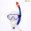 Zestaw do snorkelingu dziecięcy AQUASTIC Shelly maska + fajka + płetwy ciemnoniebieski 16