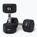 Hantel ogumowany Nike Strength Hex Dumbbell 15 kg black/white