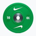 Obciążenie bumperowe Nike Strength Pro Urethane Bumper Plates 10 kg green/white