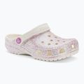 Klapki dziecięce Crocs Classic Glitter Clog Kids bianco sporco