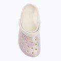 Klapki dziecięce Crocs Classic Glitter Clog Kids bianco sporco 7