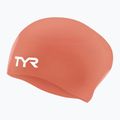 Czepek pływacki TYR Long Hair Wrinkle Free Silicone coral/white
