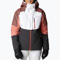 Kurtka narciarska damska Columbia Snow Slab Blackdot white/shark/dark coral