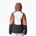 Kurtka narciarska damska Columbia Snow Slab Blackdot white/shark/dark coral 3