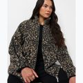 Bluza damska Sweaty Betty Plush Contrast Zip Up Fleece brown ink leopard print 4