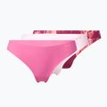 Stringi damskie Under Armour Pure Stretch Thong Print 3 pary pace pink/dark cherry/afterglow