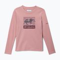 Longsleeve trekkingowy dziecięcy Columbia Hazeldel Hill Graphic Tee eraser pink/barely printed