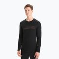 Longsleeve termoaktywny męski icebreaker 200 Oasis Crewe Ski Stripes black