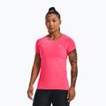 Koszulka treningowa damska Under Armour HG Armour pink shock/metallic silver