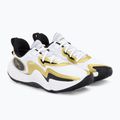Buty do koszykówki Under Armour Spawn 5 white/black/metallic gold 4