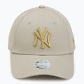 Czapka z daszkiem damska New Era Metallic Logo 9Forty New York Yankees light beige 2