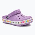 Klapki dziecięce Crocs Bayaband Charm Band Clogs orchid