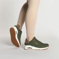 Buty damskie SKECHERS Uno Shimmer Away olive/rose gold/mesh 2