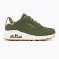 Buty damskie SKECHERS Uno Shimmer Away olive/rose gold/mesh 3