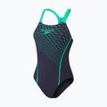 Strój pływacki jednoczęściowy damski Speedo Medley Logo Medalist navy/green 4