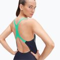 Strój pływacki jednoczęściowy damski Speedo Medley Logo Medalist navy/green 11