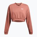 Bluza treningowa damska Under Armour Rival Terry Os Crop Crew canyon pink/white 3