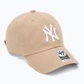 Czapka z daszkiem 47 Brand MLB New York Yankees CLEAN UP W/No Loop Label khaki
