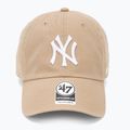 Czapka z daszkiem 47 Brand MLB New York Yankees CLEAN UP W/No Loop Label khaki 2