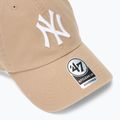 Czapka z daszkiem 47 Brand MLB New York Yankees CLEAN UP W/No Loop Label khaki 3