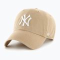 Czapka z daszkiem 47 Brand MLB New York Yankees CLEAN UP W/No Loop Label khaki