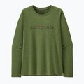 Longsleeve damski Patagonia Cap Cool Daily Graphic Shirt 73 text logo/terrain green x-dye 3