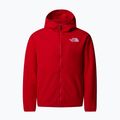 Bluza polarowa dziecięca The North Face Teen Glacier F/Z Hooded red