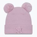Czapka damska New Era Female Metalic Logo Beanie New York Yankees pastel pink