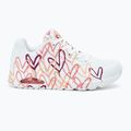 Buty damskie SKECHERS JGoldcrown Uno Spread The Love white/coral 2