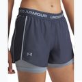 Spodenki treningowe damskie Under Armour Tech Play Up 2in1 downpour gray/harbor blue 4